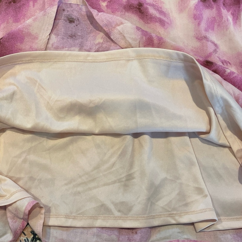 New Abound Dress Large Pink Tie Dye Mini Short Sleeve Front‎ Tie Keyhole Flowy - Picture 10 of 15